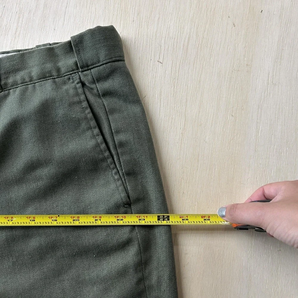 Vintage Green Twill Chino Pants Mens 42x29 Straight Regular Fit Casual Workwear